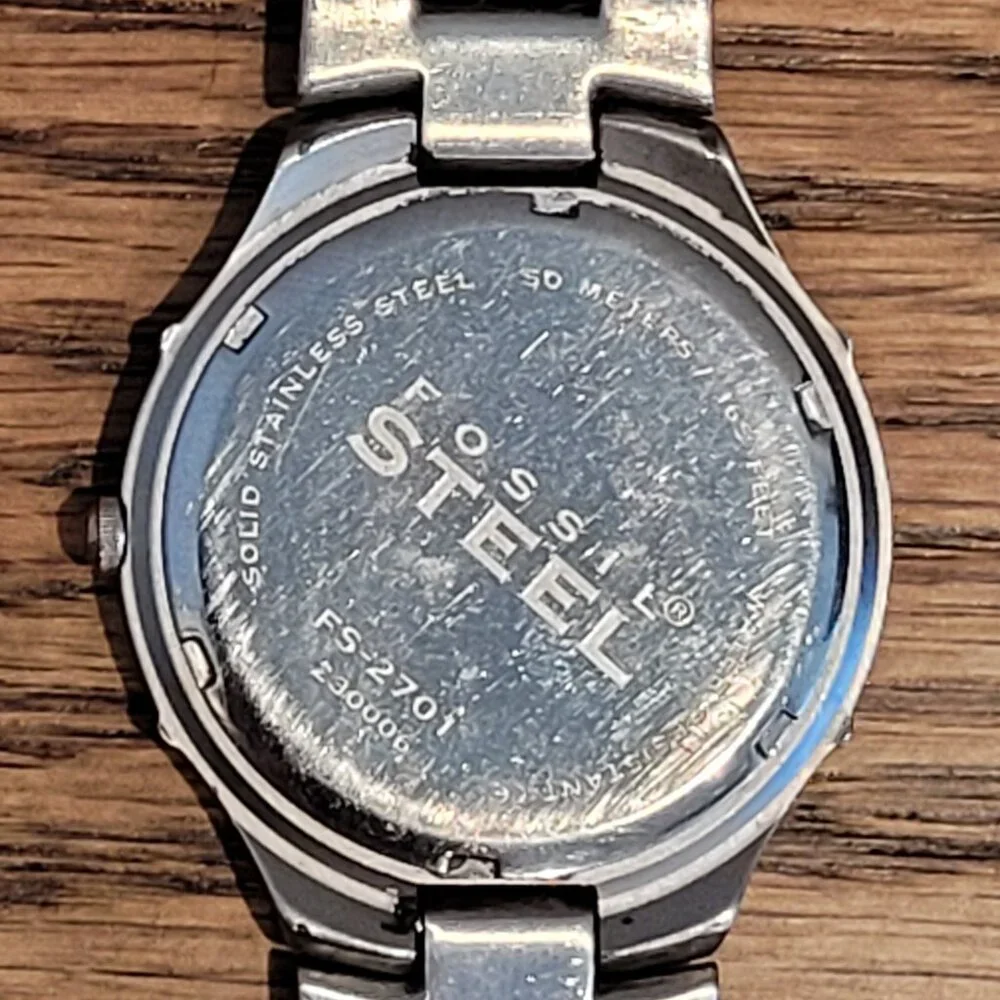 Fossil~Arkitekt~Mens Watch~FS2701~Roman Numeral~Blue Face~Date Dial Not Working